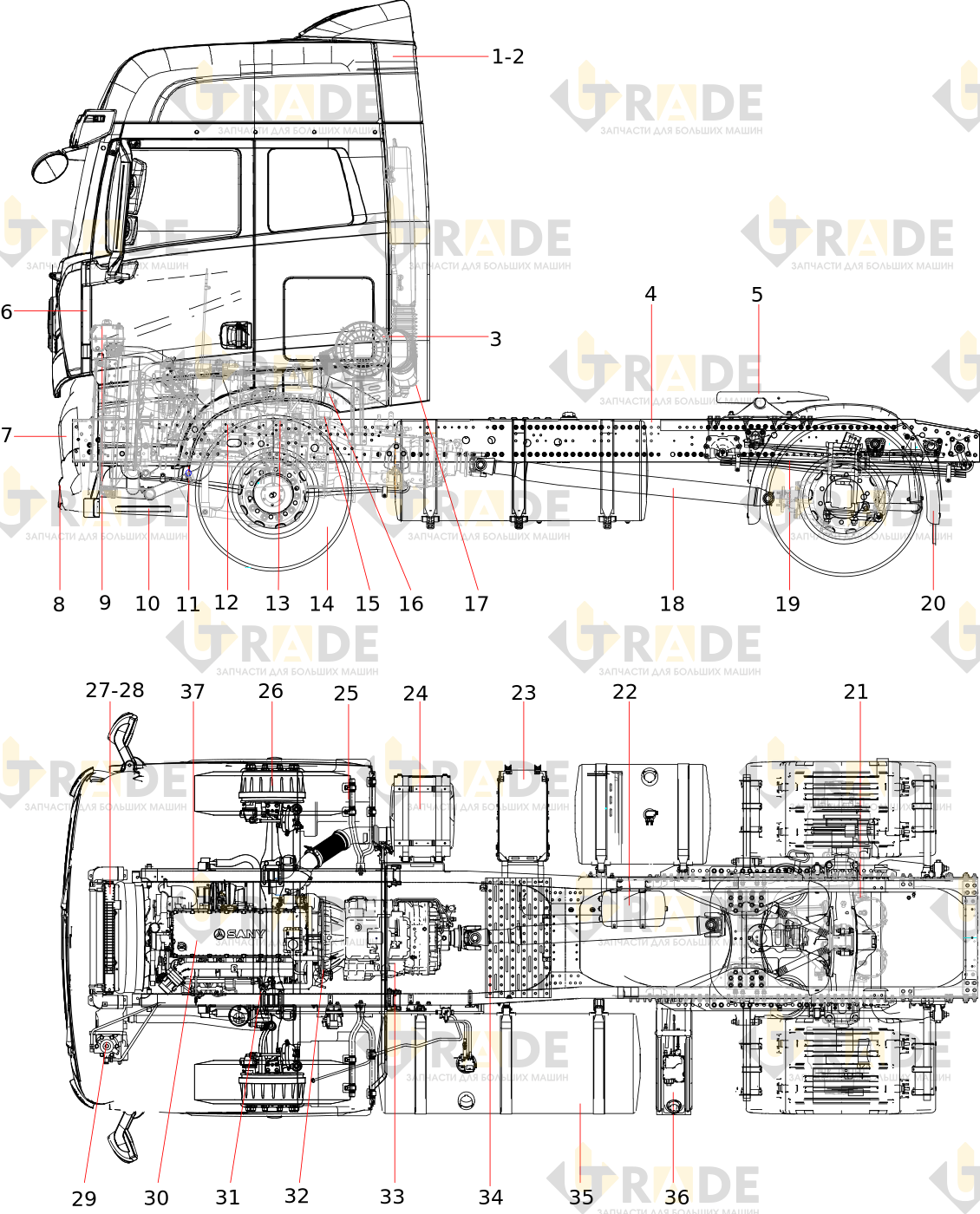 Чертёж — Semitrailer Tractor