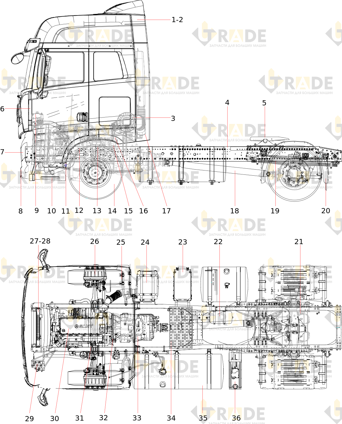 Чертёж — Semitrailer Tractor