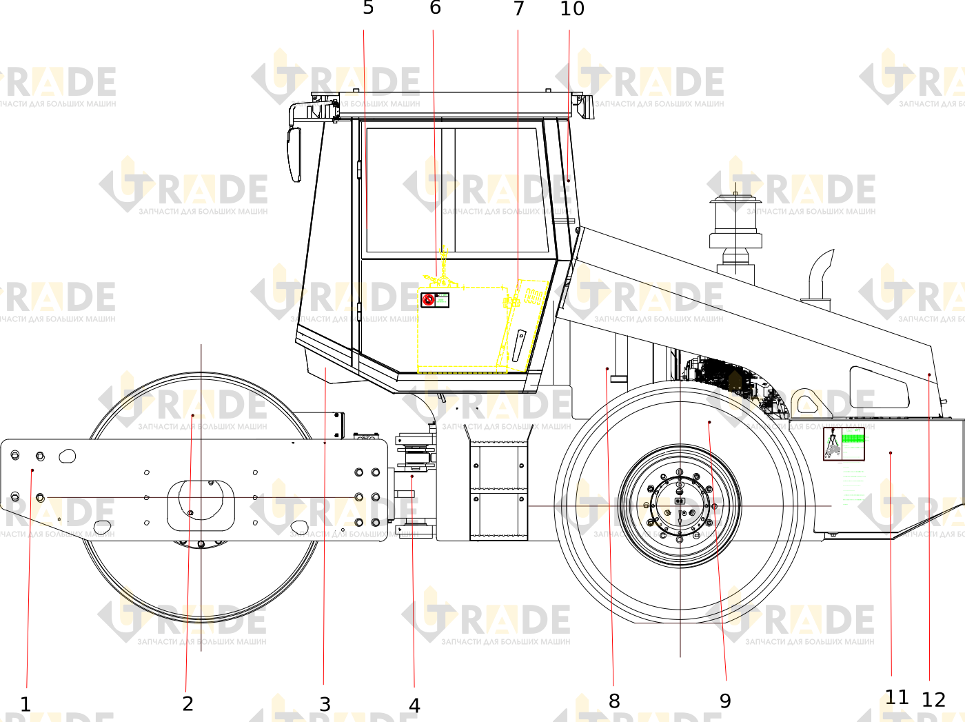 Чертёж — SSR150C-8C3(EU) Sany Single Drum Roller Body