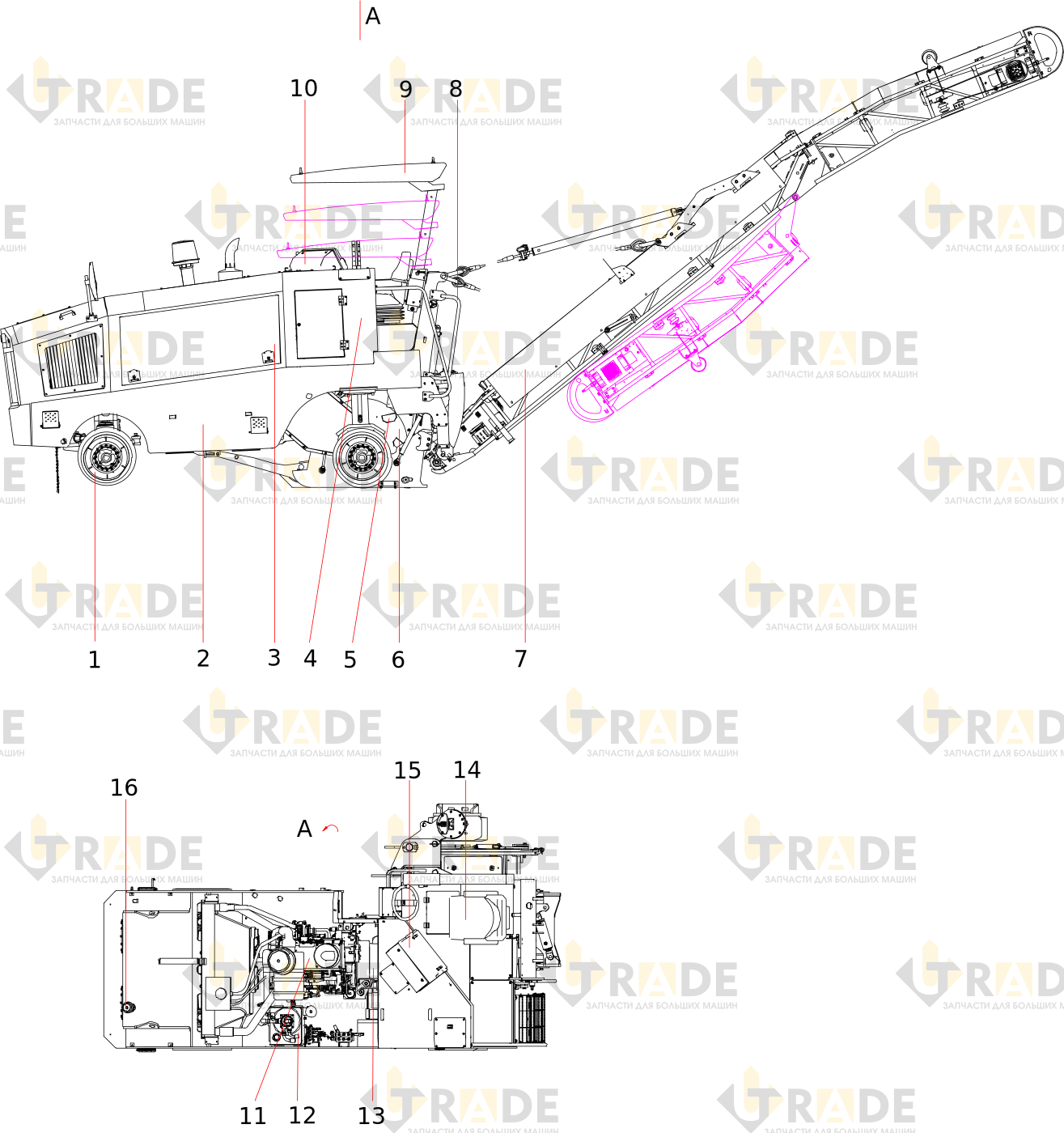 Чертёж — SCM1000C-8 SANY корпус машины холодного фрезерования