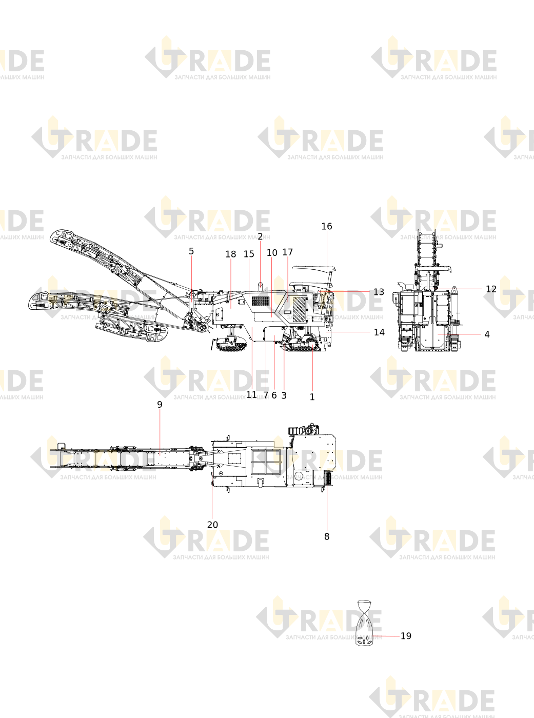 Чертёж — SCM1300FC-8A三一冷铣刨机主体