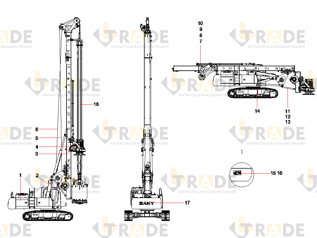 Чертёж — SR155C10 Rotary Drilling Rig Body