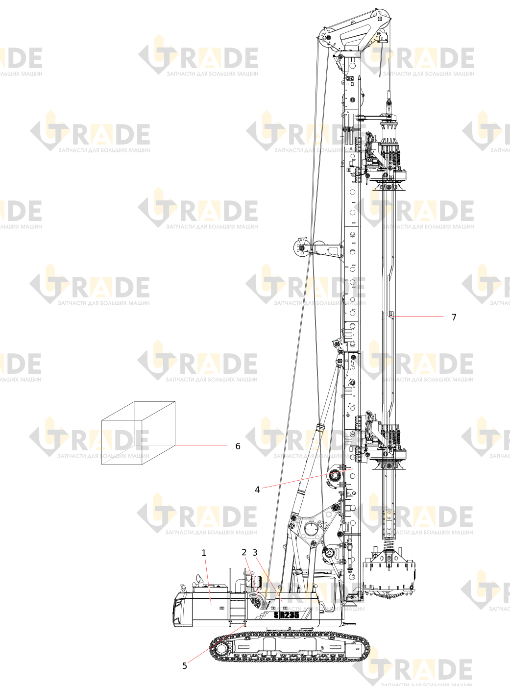Чертёж — SR235MIII Rotary drilling rig assembly
