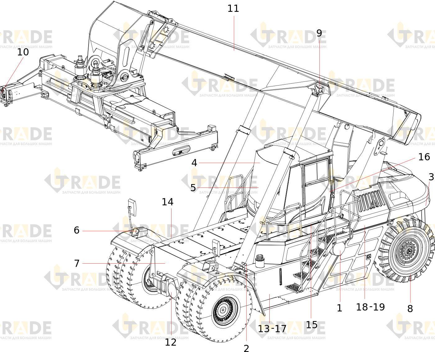 Чертёж — SRSC4545H1 корпус крана контейнерного ричстакера