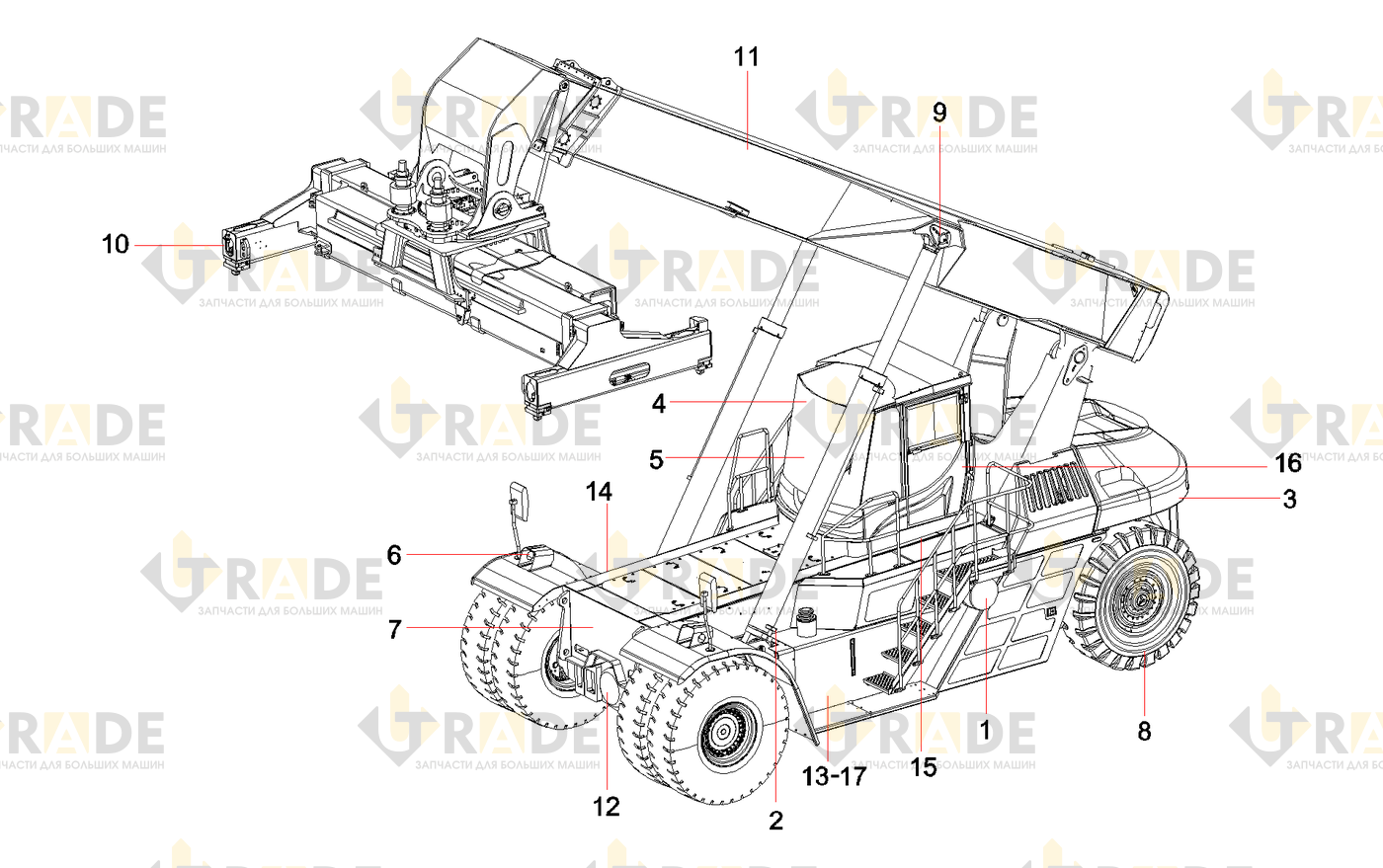 Чертёж — SRSC45C30Container Reachstacker body
