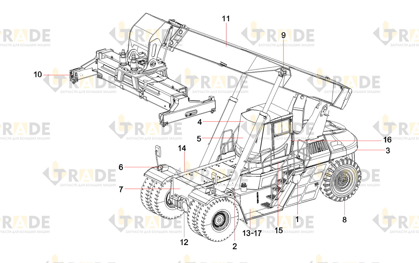 Чертёж — RSC45C2 Reach Stacker body