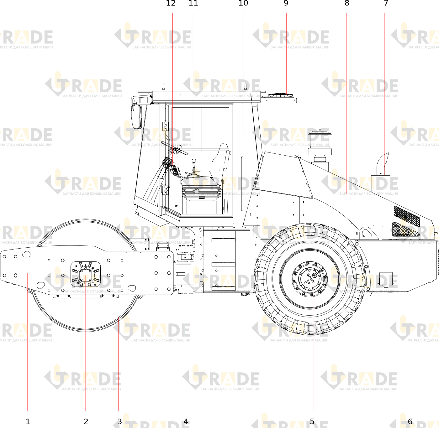 Чертёж — SSR160C-8C2 Sany Single Drum Roller Body
