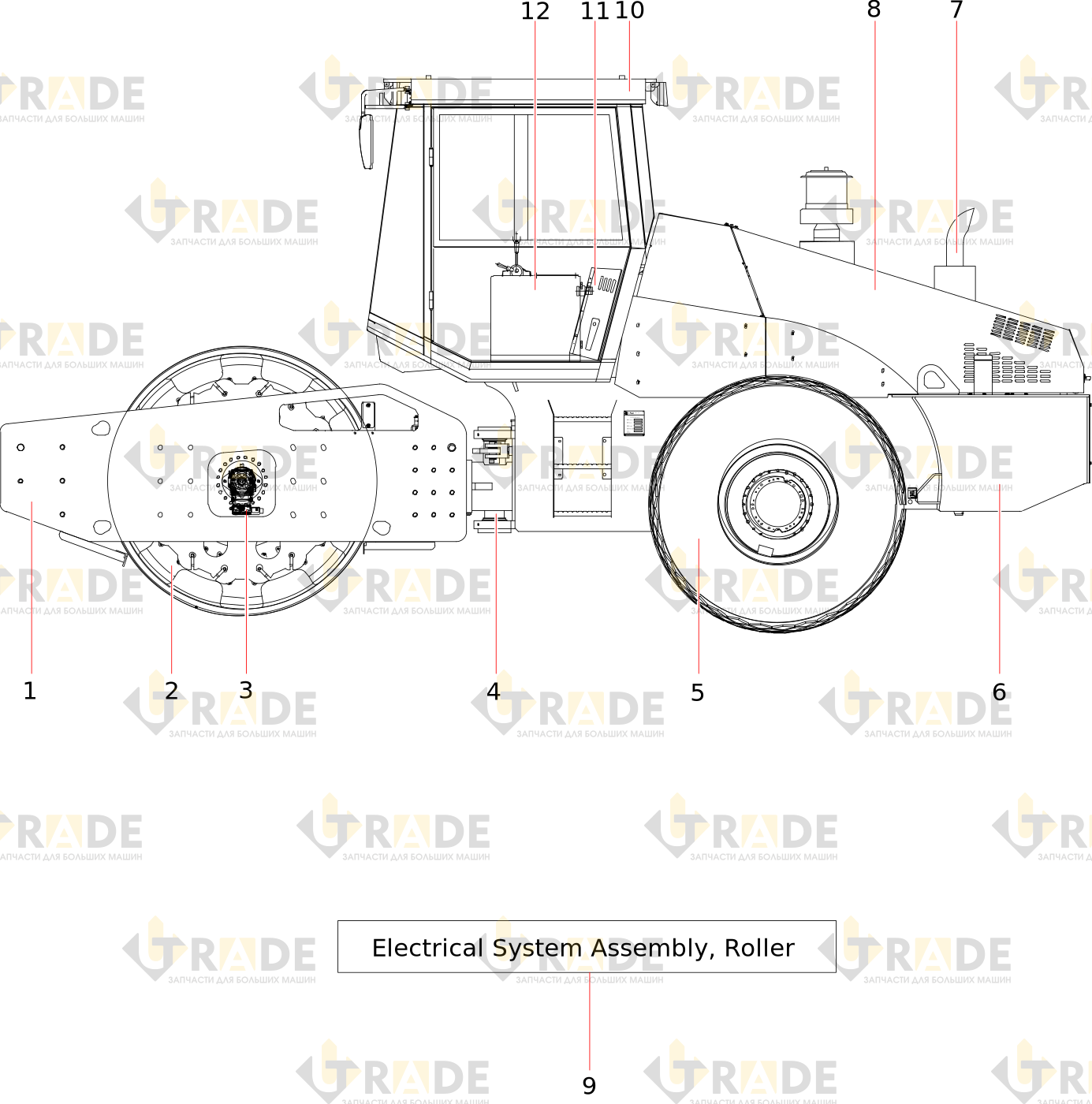 Чертёж — SSR180C-8C3(EU) Sany Single Drum Roller Body
