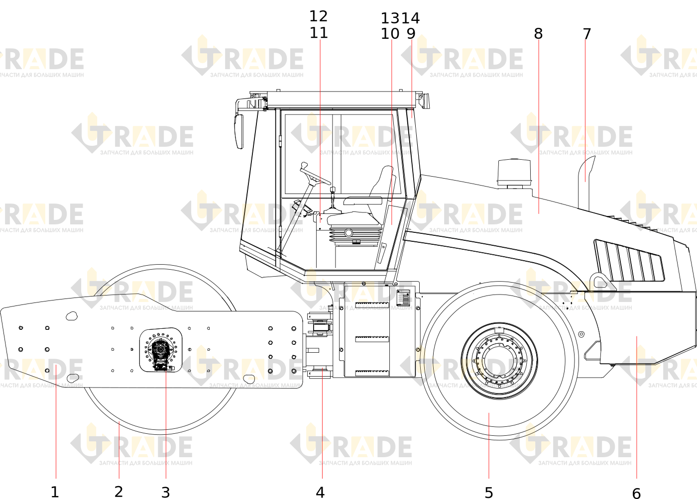 Чертёж — SSR220C-8H三一单钢轮压路机主体