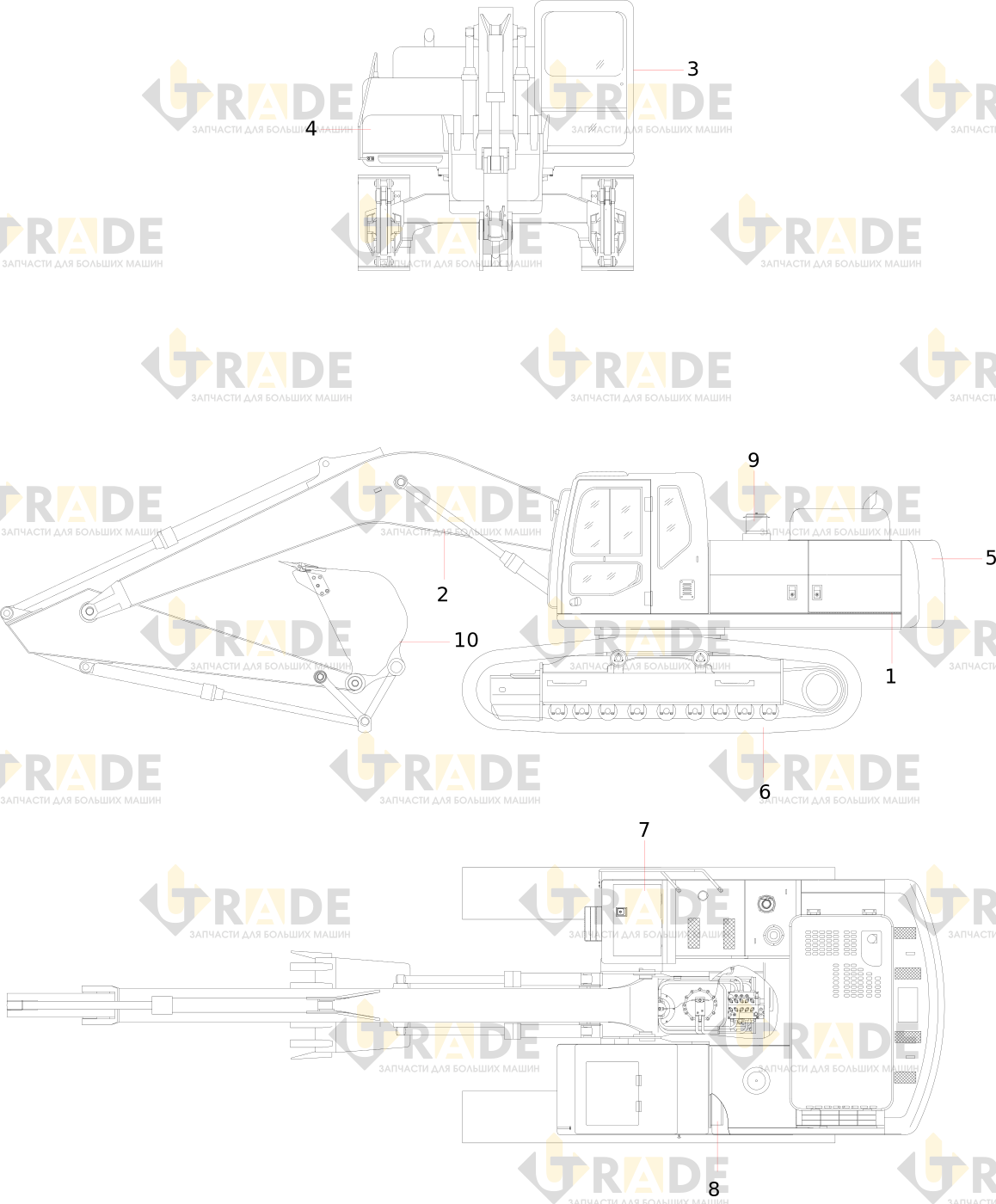 Чертёж — SY305CAI3KH液压挖掘机主体