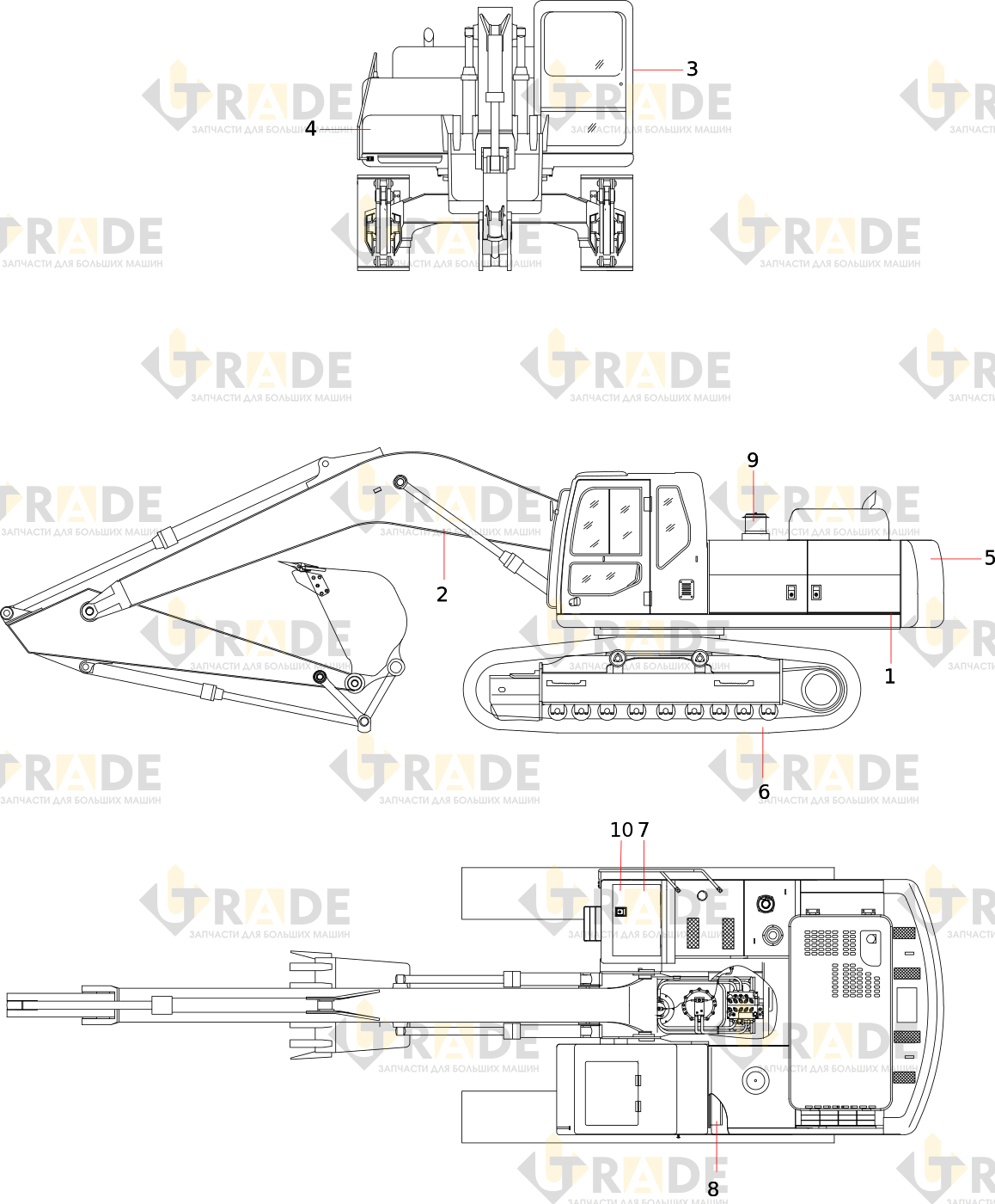 Чертёж — SY330CAI3KHDM液压挖掘机主体