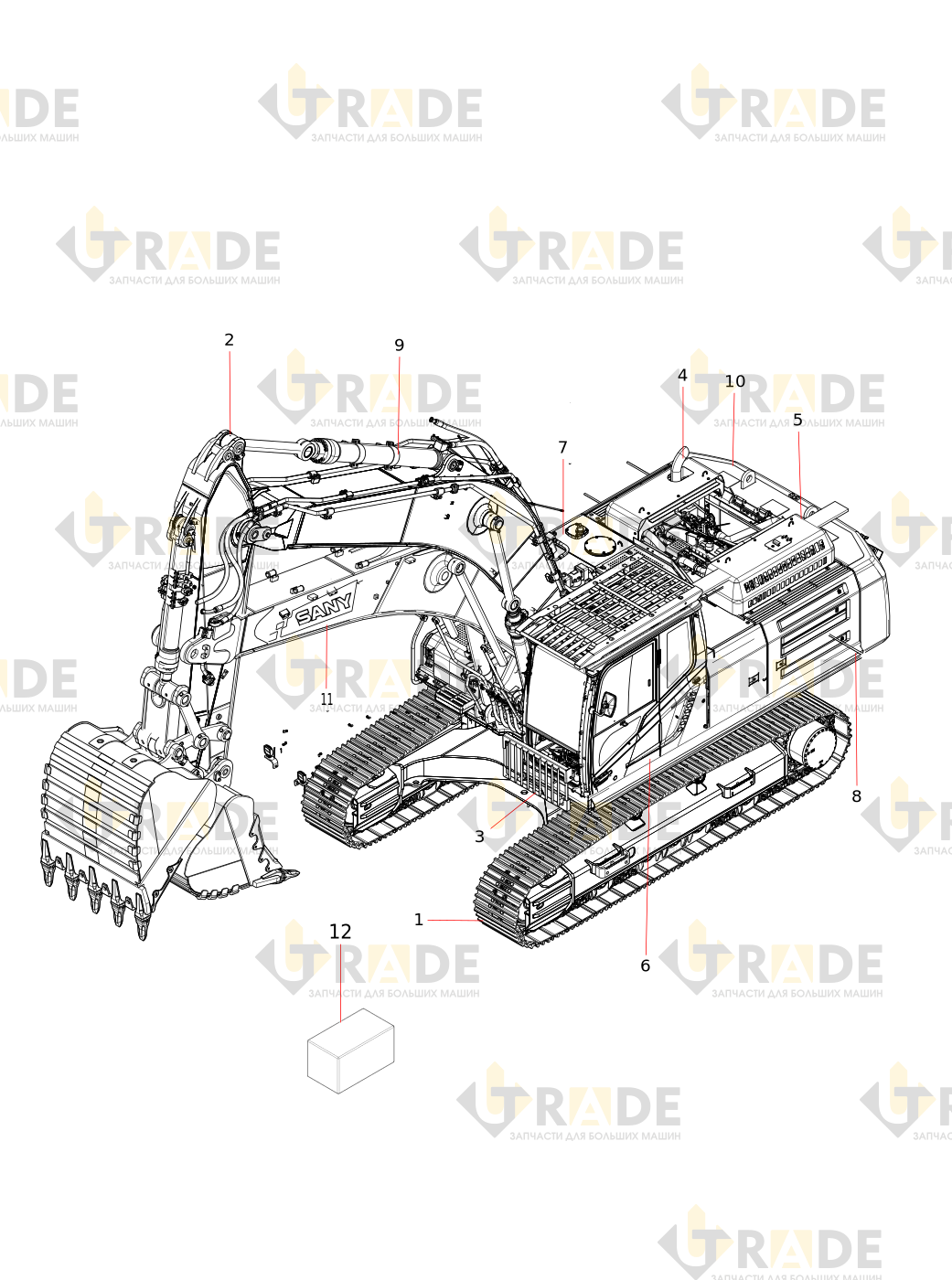 Чертёж — SY365CEI3L Hydraulic Excavator Body