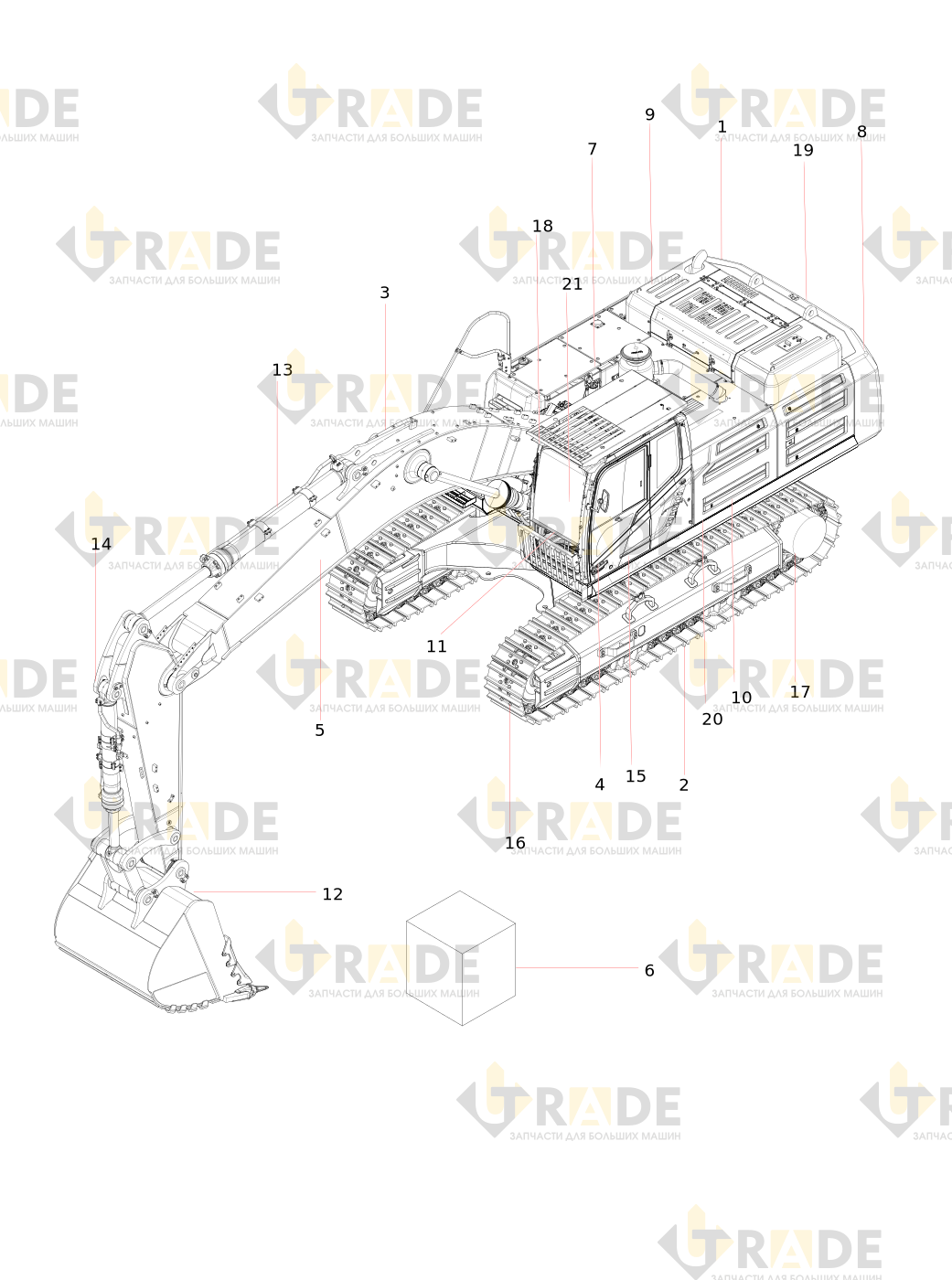 Чертёж — SY550CAI3KH Hydraulic Excavator Body