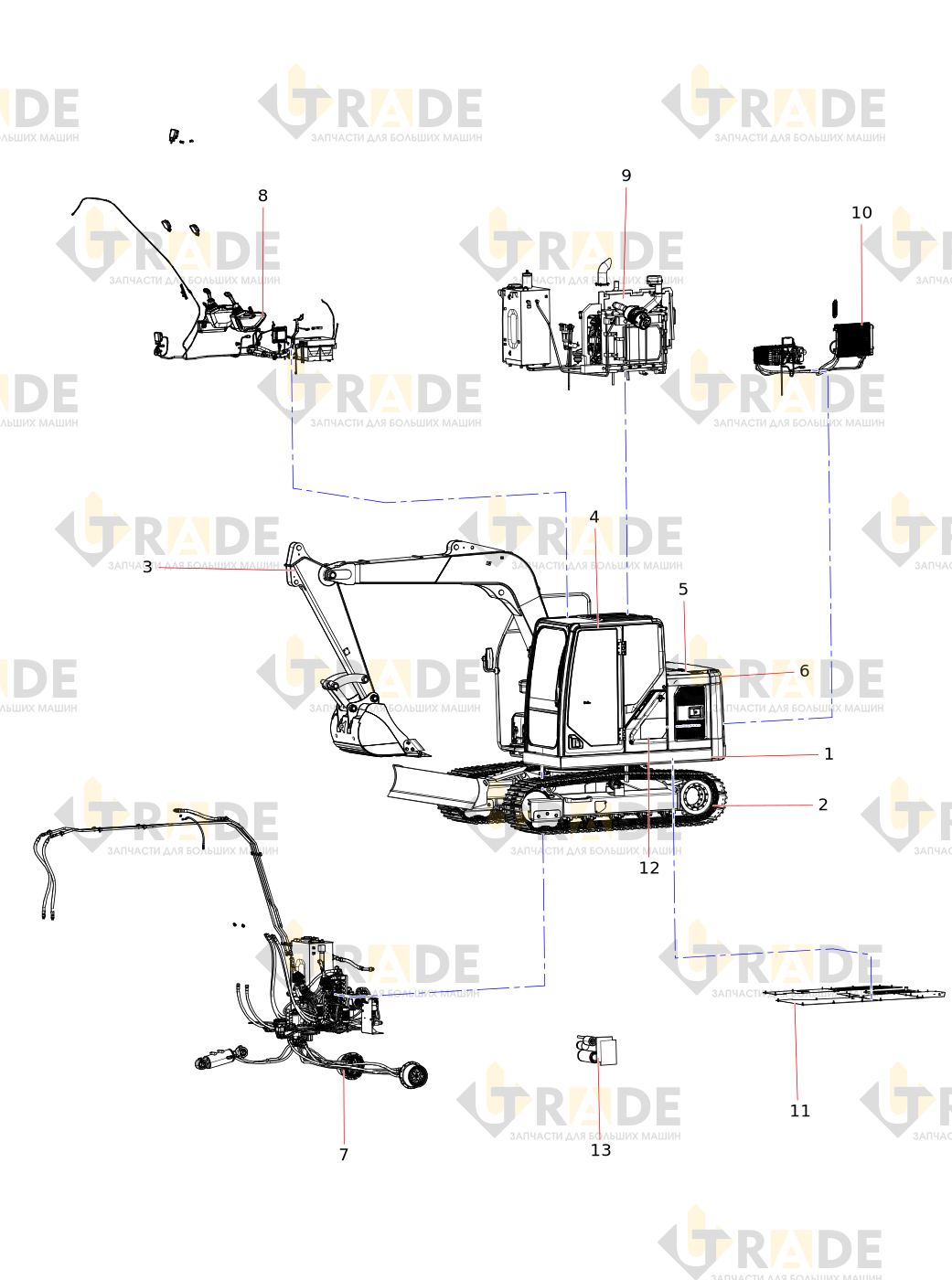 Чертёж — SY75CFI4L Crawler Hydraulic Excavator Body